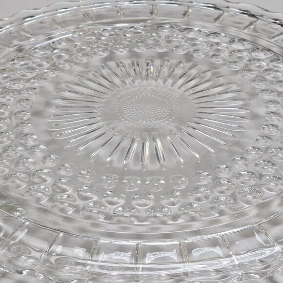 Vintage Clear Federal Glass Bubble Footed Cake Plate 11.25" Tray - Picture 4 of 7